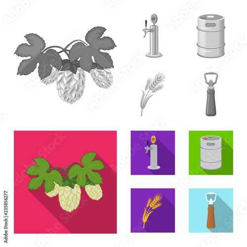 Isolated object of pub and bar logo. Collection of pub and interior stock symbol for web.