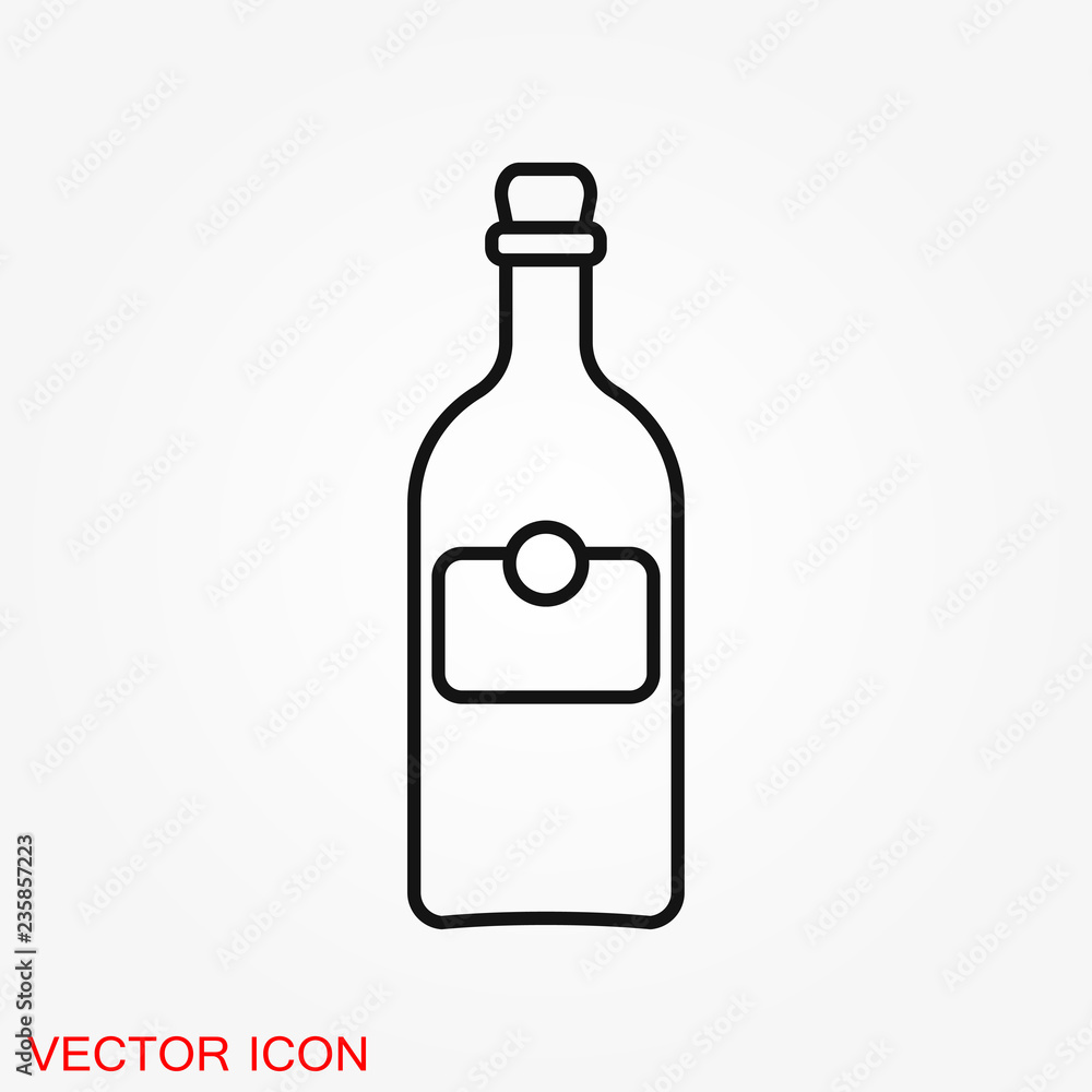 Bottle vector icon, for mobile and web design. Drink Bottle vector graphics Bottle vector icon, for mobile and web design. Drink Bottle vector graphics