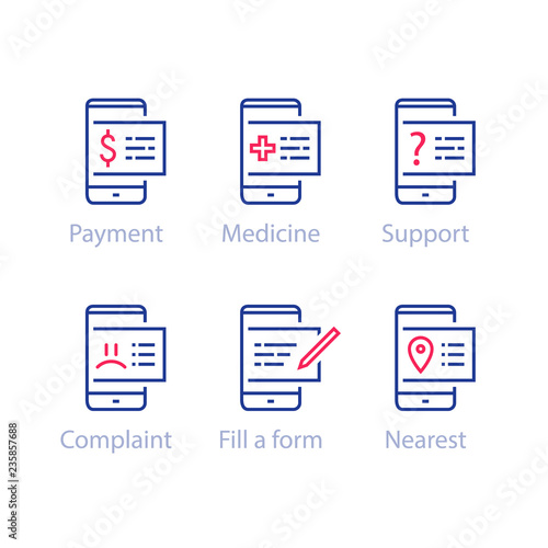 Smartphone application, mobile payment, distant support and guidance, electronic communication