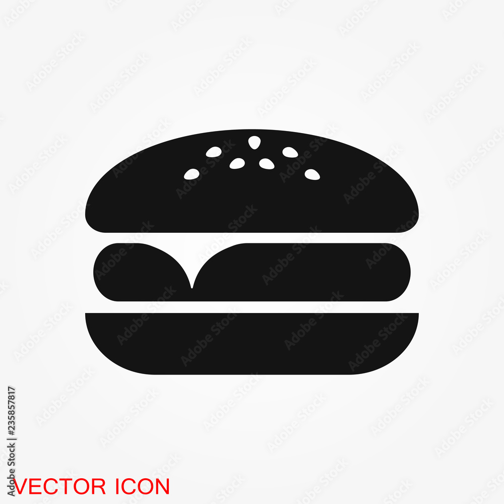 Burger icon vector of fast food set for UI and UX, website or mobile application Burger icon vector of fast food set for UI and UX, website or mobile application