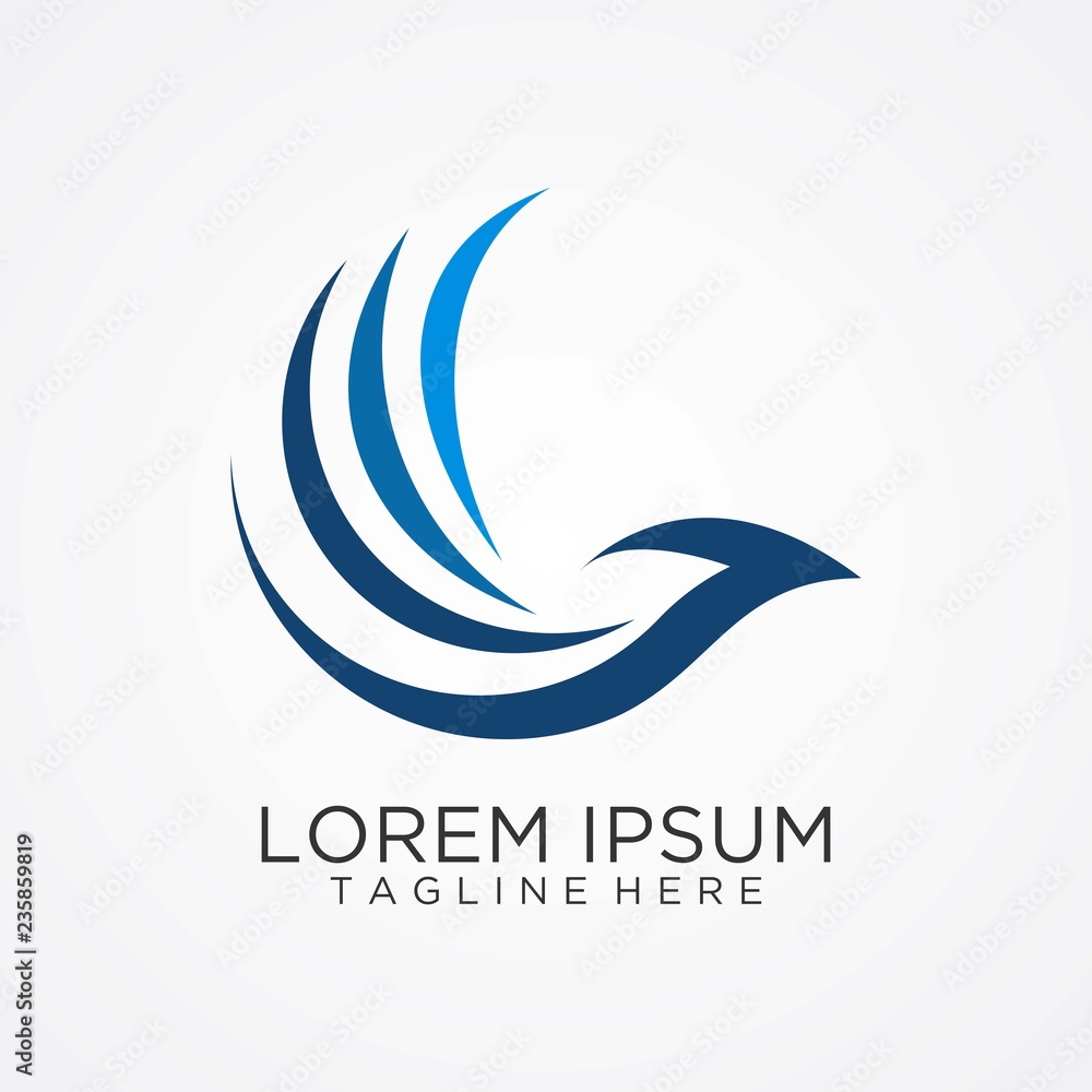 Line bird logo design Line bird logo design