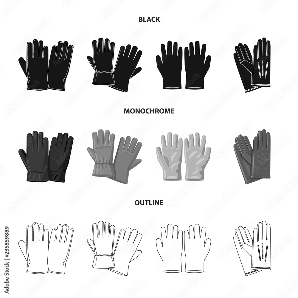 Vector design of glove and winter logo. Set of glove and equipment vector icon for stock. Vector design of glove and winter logo. Set of glove and equipment vector icon for stock.