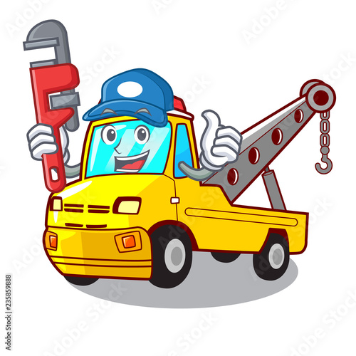 Plumber tow truck for vehicle branding character