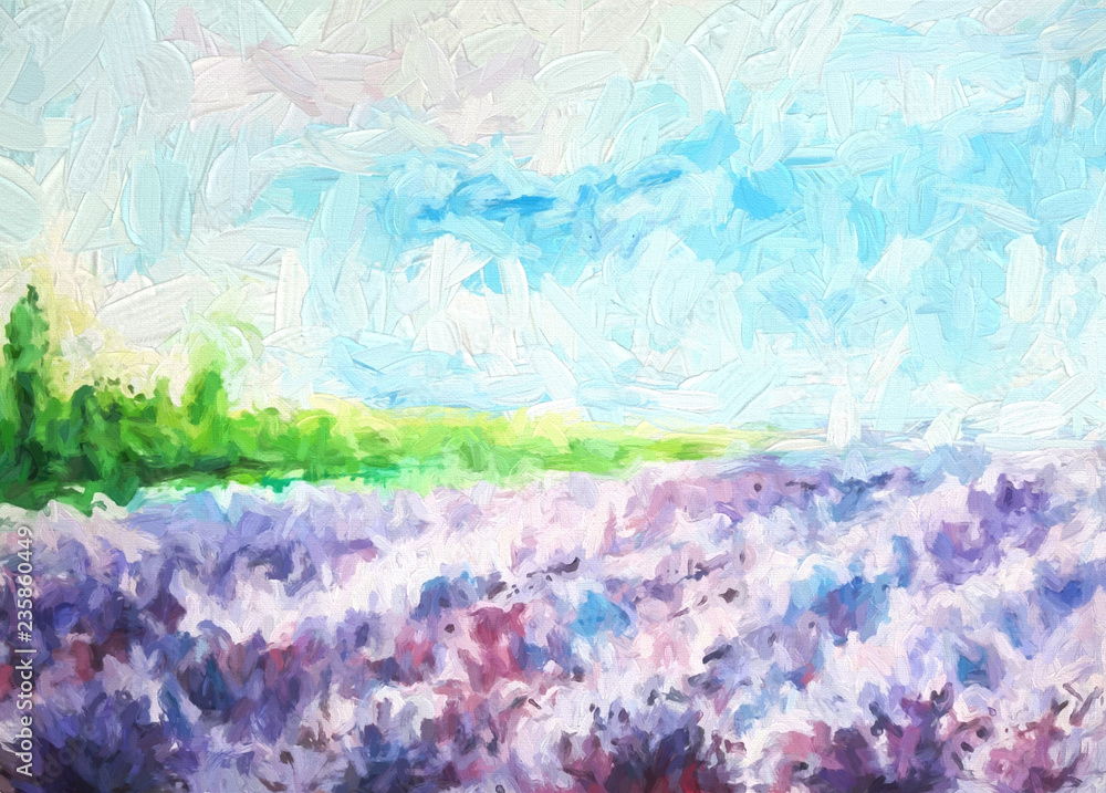 Obraz premium lavender dream post card illustration