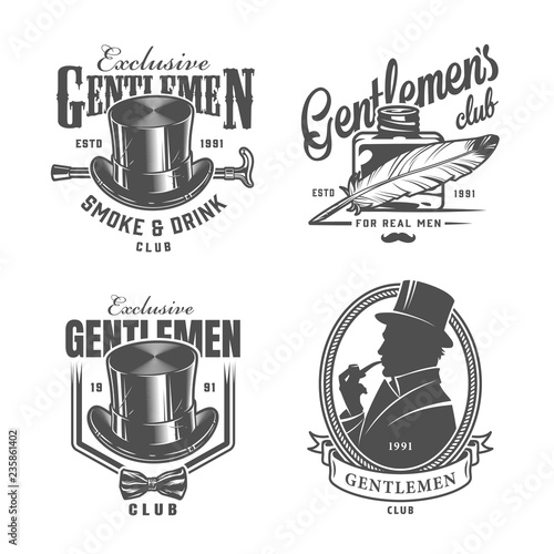 Vintage monochrome gentleman logos