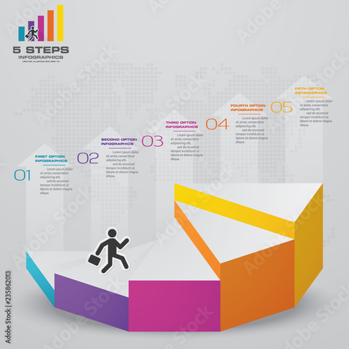 5 steps staircase Infographic element for presentation. EPS 10.	