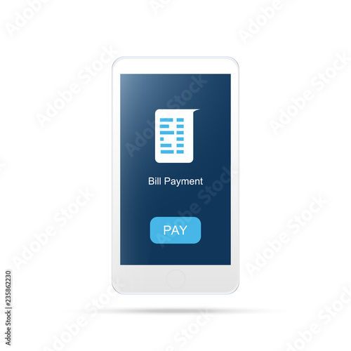 mobile payment ,bill payment.Payment mobile icon.Isolated on white