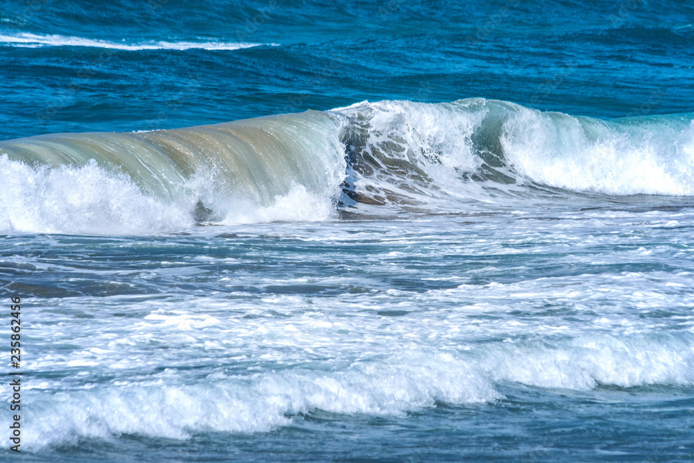 Fototapeta premium Wave at sea on the coast of Crete island, Greece, Europe.