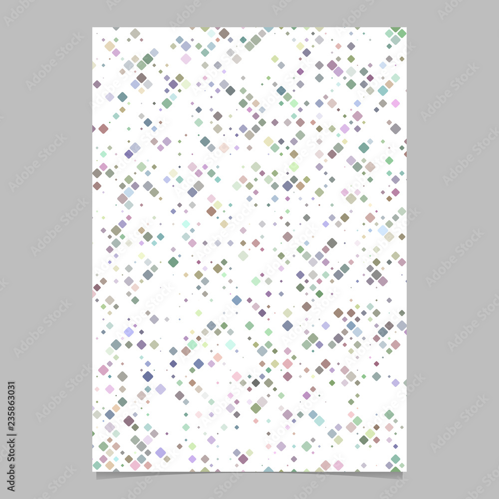 Colorful abstract geometrical rounded square mosaic pattern flyer background