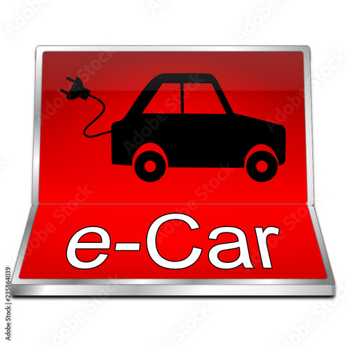 e-Car Button - 3D illustration