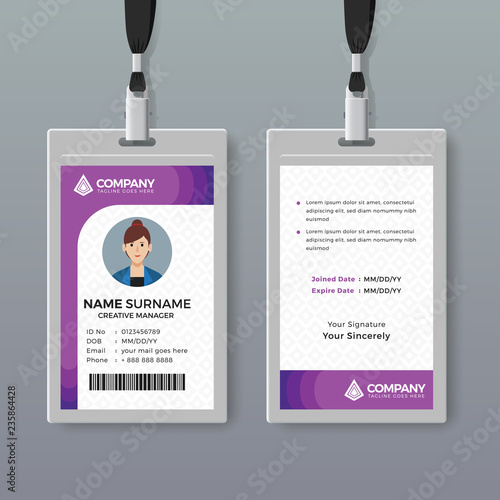 Simple and clean ID card design template