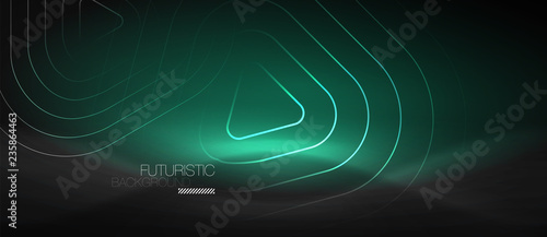 Dark black abstract background with neon colors and lines