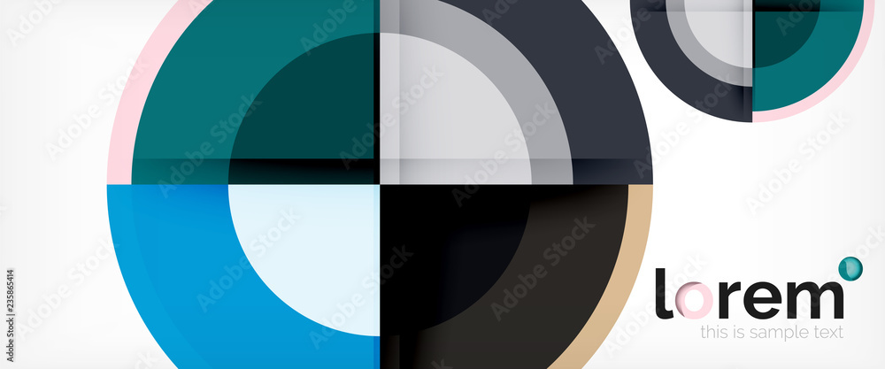 Fototapeta premium Multicolored round shapes abstract background