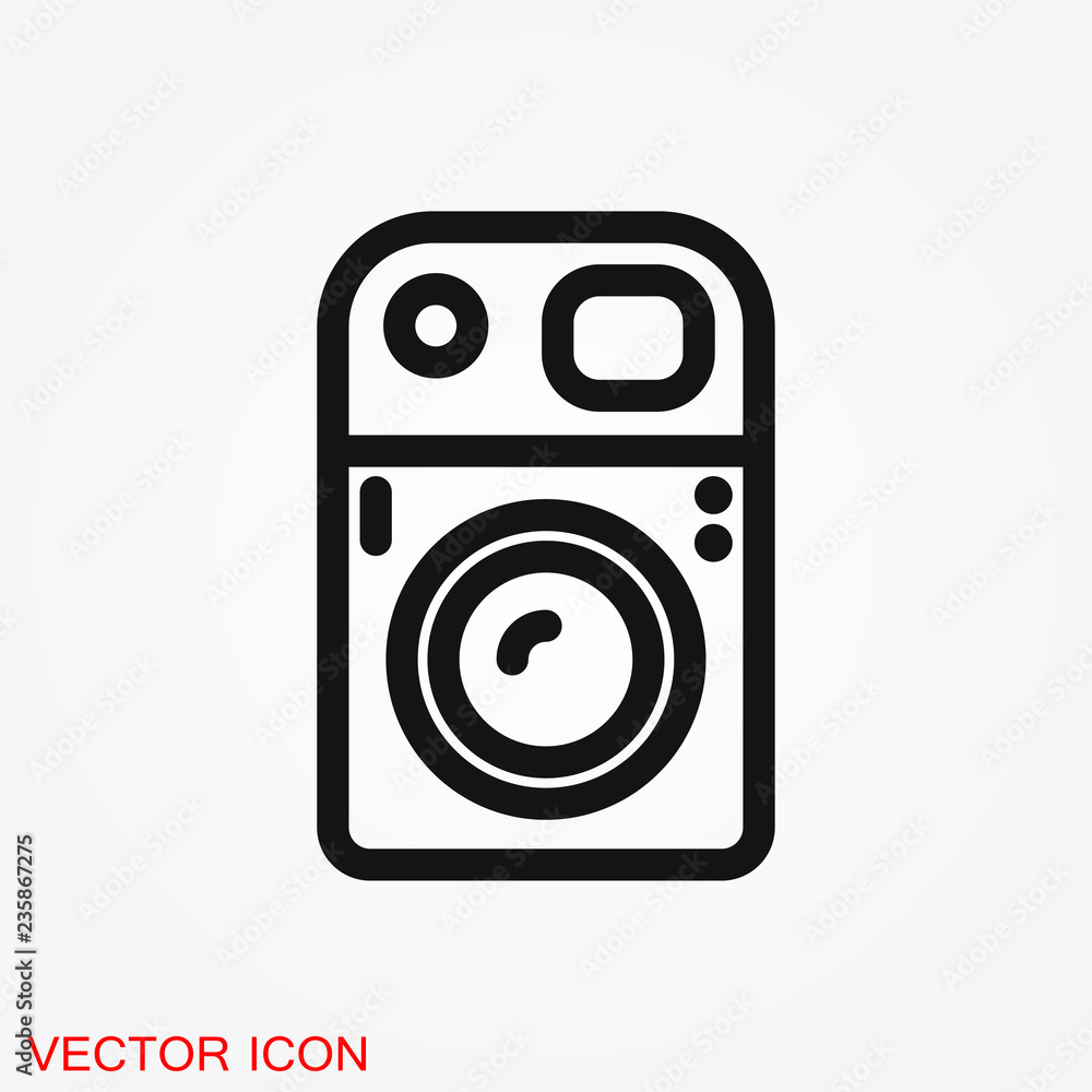 Camera Icon in flat style isolated on background Camera Icon in flat style isolated on background