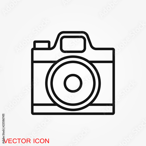 Camera Icon in flat style isolated on background