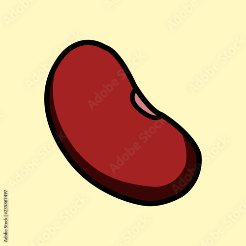 Flat design icon of kidney bean.