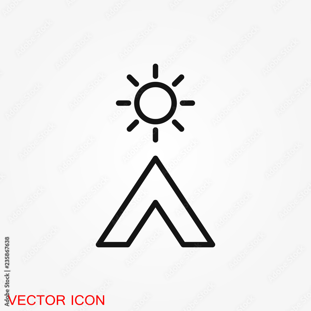 Vector camping icon to use for web and mobile UI, camping elements Vector camping icon to use for web and mobile UI, camping elements