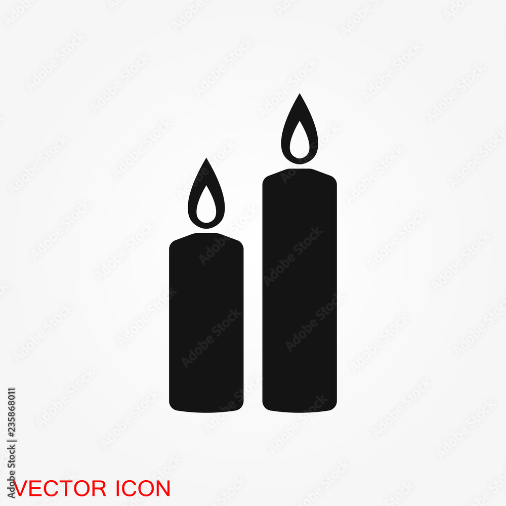 Candle vector icon. Light concept. Can be used for topics like celebration, holiday, decoration. Candles icons Candle vector icon. Light concept. Can be used for topics like celebration, holiday, decoration. Candles icons