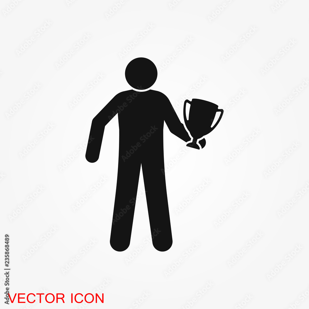 Obraz premium Champion vector icon, flat design for web or mobile app, award symbol.