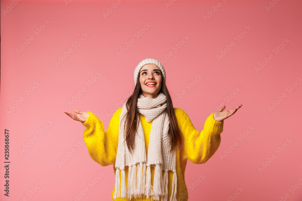 Lovely young woman wearing warm hat Lovely young woman wearing warm hat