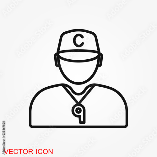 Coach icon, banner coaching concept, vector logo