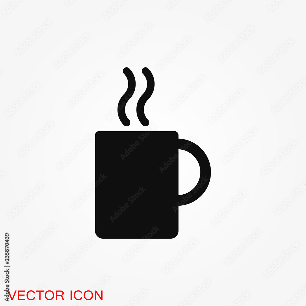 Coffee cup icon. Coffee drink vector symbol stock web illustration. Coffee cup icon. Coffee drink vector symbol stock web illustration.
