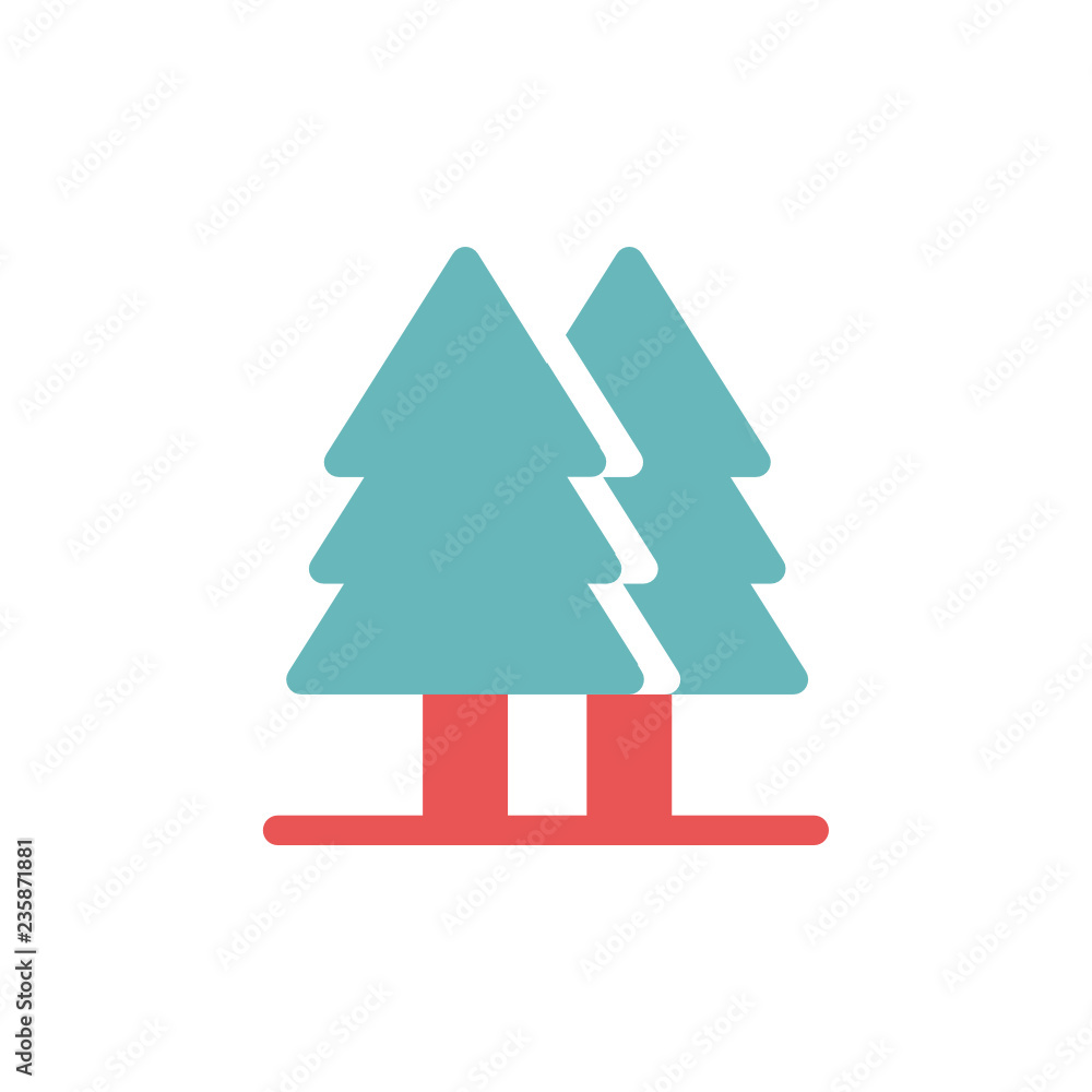 forest icon vector flat style