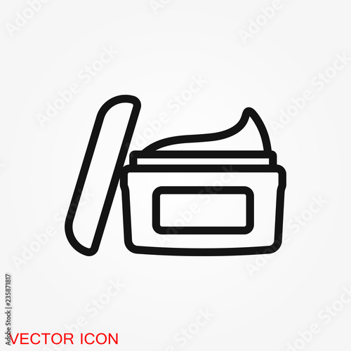 Face cream vector icon. Cosmetic cream sign.