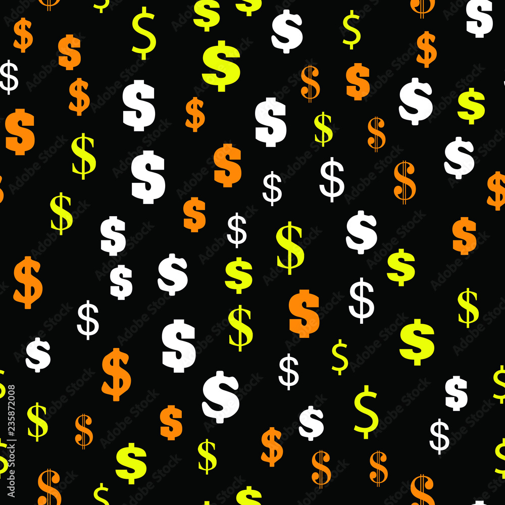Seamless vector EPS 10 pattern with USA dollar money symbol Seamless vector EPS 10 pattern with USA dollar money symbol