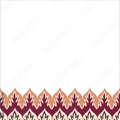 Boho Flames Seamless Horizontal Border