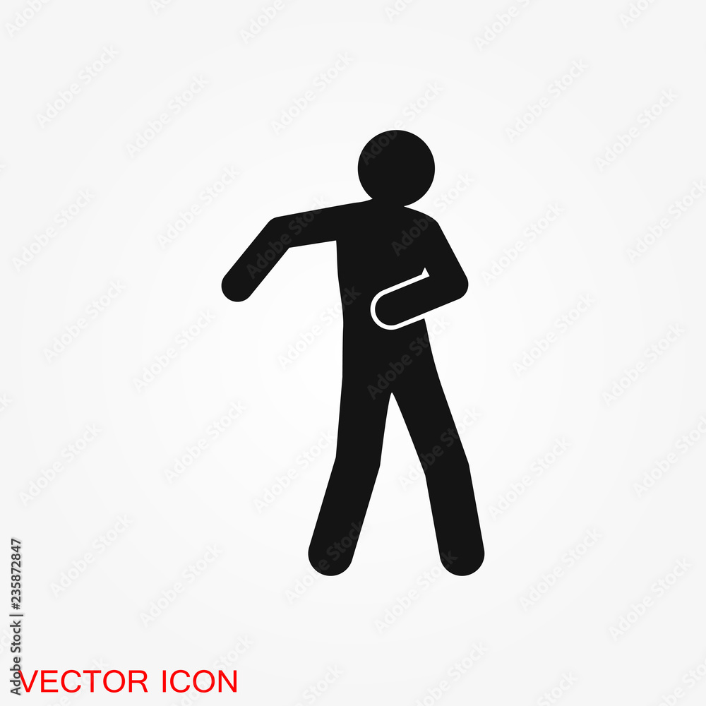 Dancing vector icon. Illustration on background, people dance