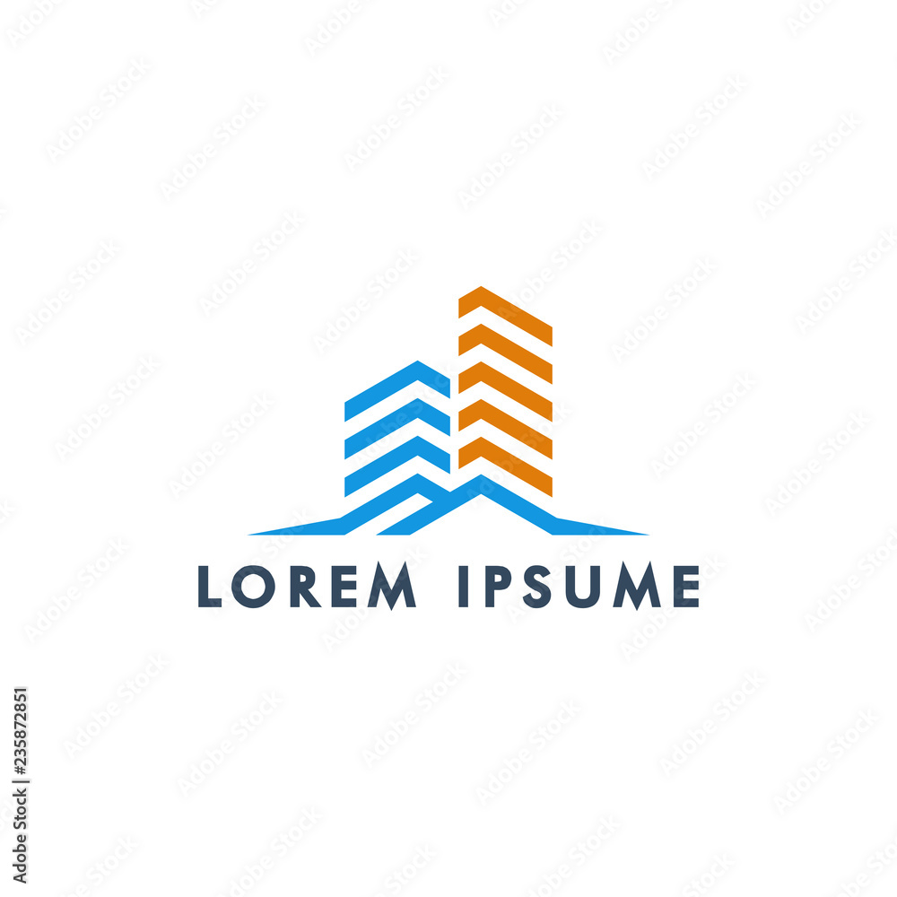 Obraz premium building logo design template. real estate icon symbol vector illustration