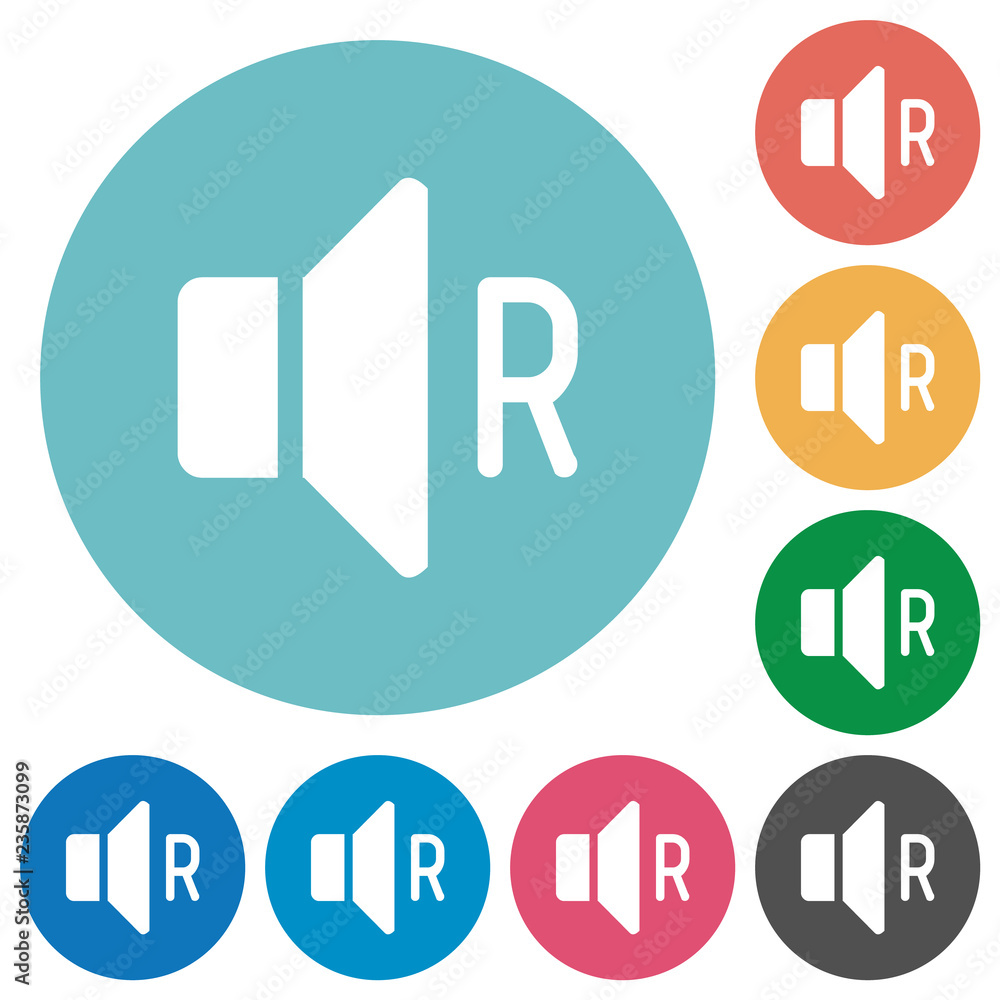 Right audio channel flat round icons Right audio channel flat round icons