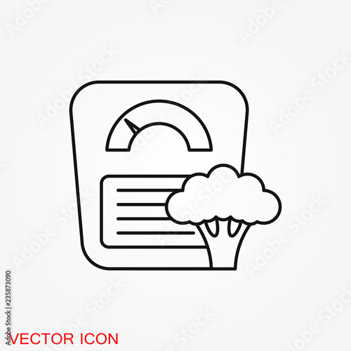 Dietary vector icon, food dietary labels isolated on background