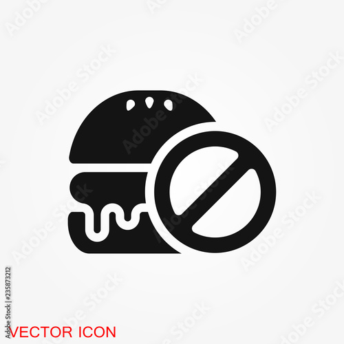 Dietary vector icon, food dietary labels isolated on background