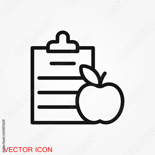Dietary vector icon, food dietary labels isolated on background