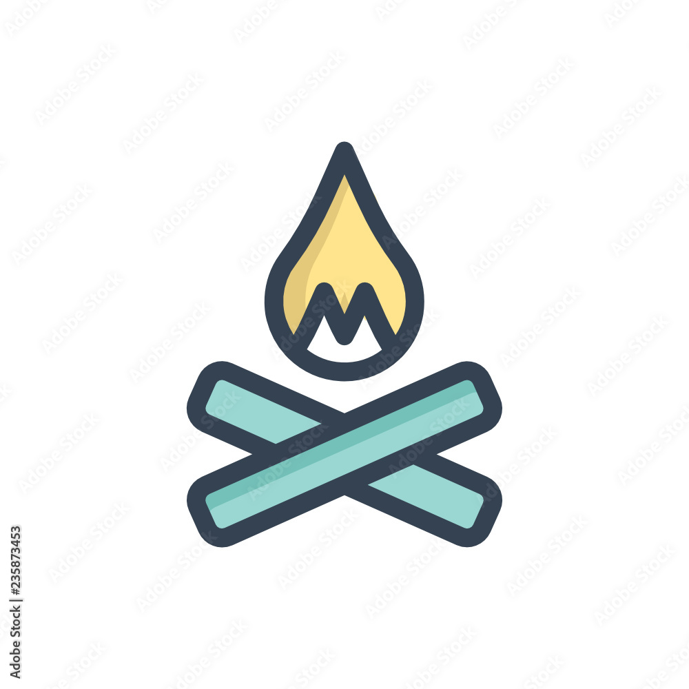 fire camp icon vector with fill outline style fire camp icon vector with fill outline style