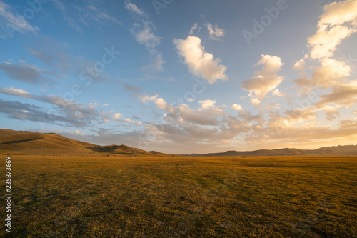 Sunset at Song Kul in Kyrgyzstan