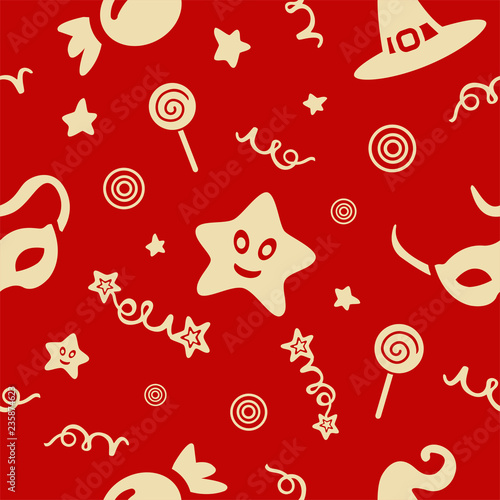 Holiday seamless pattern. Festive colorful background, texture. Celebration, masquerade