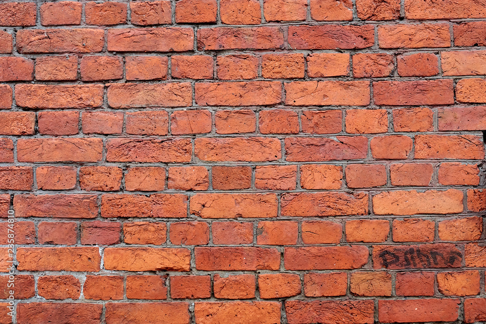 Obraz premium brick wall of old red color shot