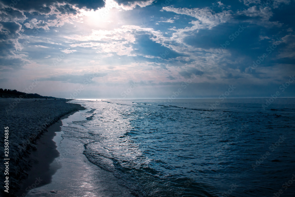 Beautiful Blue Sunset on the Beach