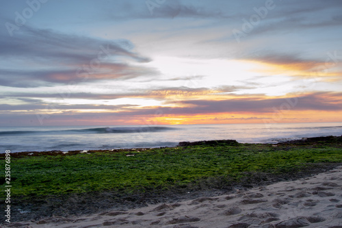 Landscape at sunset of a beach in winter in Australia. Beautifull colors