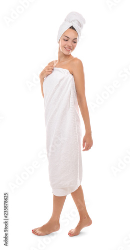Beautiful young woman wrapp...