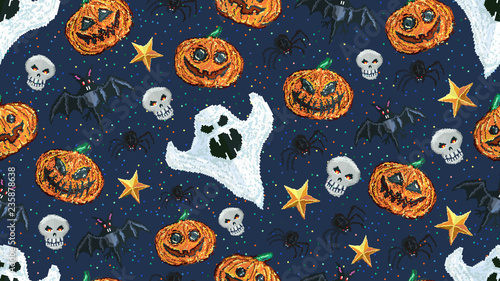 Halloween seamless pattern ...