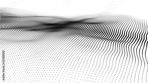 Futuristic dots pattern. Imitation wave of particles. Data visualization. Vector illustration.