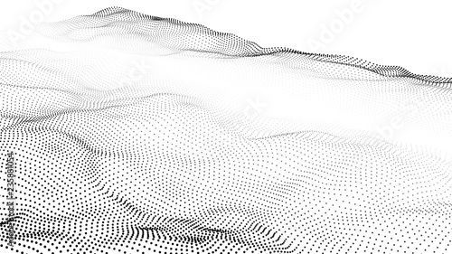 Futuristic dots pattern. Imitation wave of particles. Data visualization. Vector illustration.