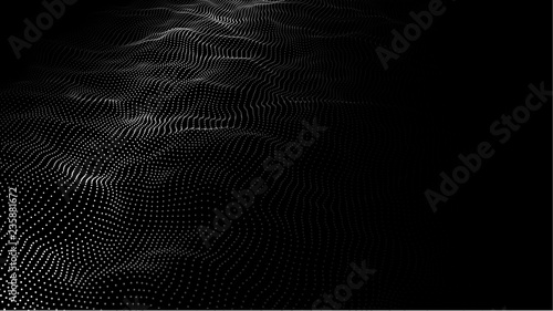 Futuristic dots pattern. Imitation wave of particles. Data visualization. Vector illustration.