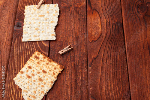 matzo flatbread for Jewish high holiday celebrations on the table