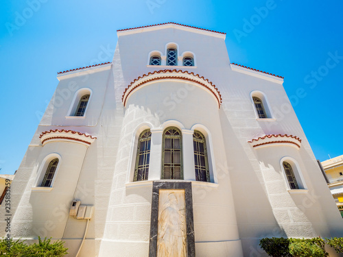 Megalos Antonios church in Rethymnon city on the Crete island, Greece (wide angle) photo