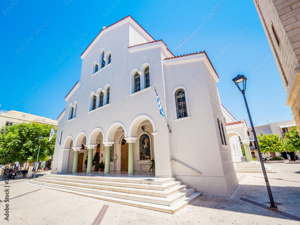 Megalos Antonios church in Rethymnon city on the Crete island, Greece (wide angle)